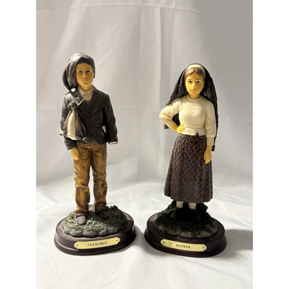 Marfinites LF Francisco & Jacinta Fatima Figurines Pair 10" Portugal READ